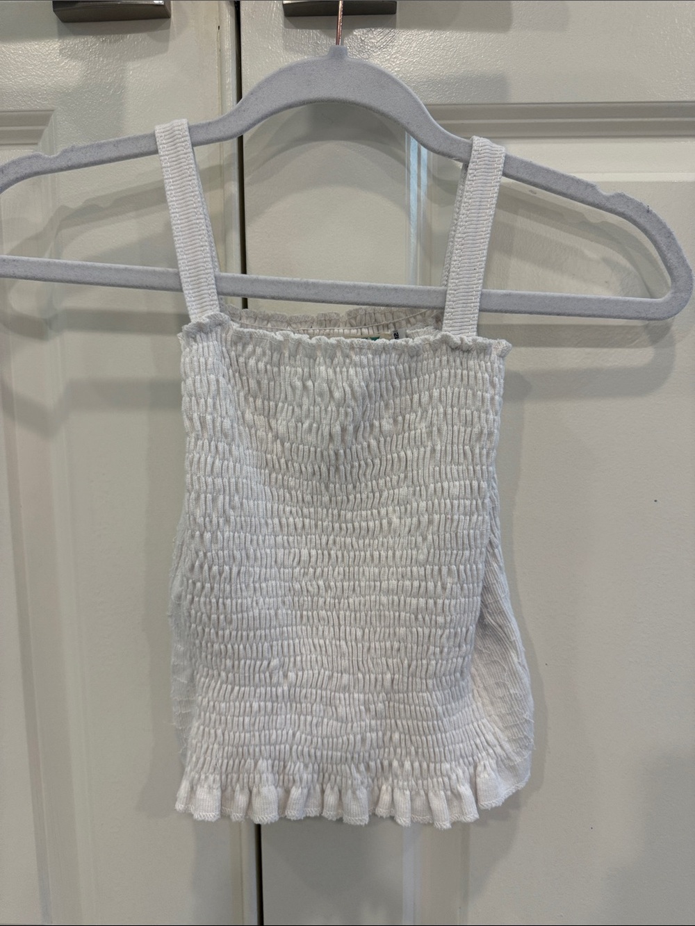 Vintage Havana White Smocked Tank Top for Kids